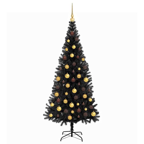 vidaXL Christmas Tree with 300 LEDs with Stand Black 180 cm PVC