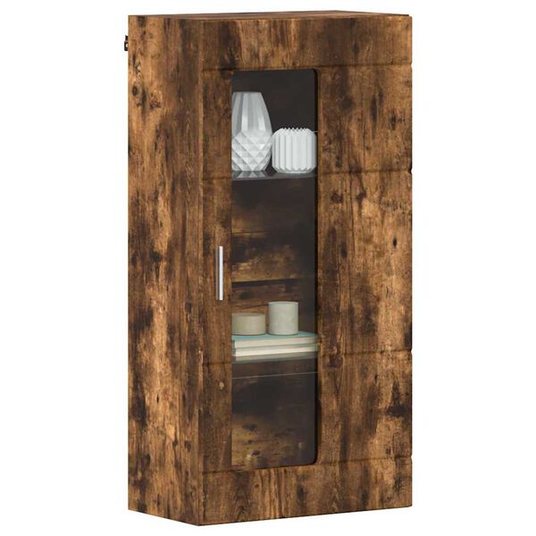 vidaXL Wall-mounted Cabinet with Shelf Smoked oak 55 x 29 x 100 cm