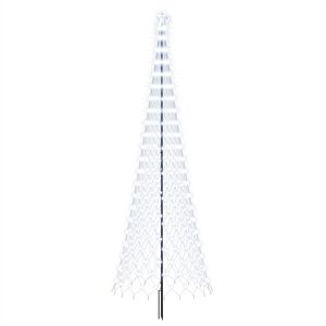 vidaXL LED Christmas Tree EKENAS 400 cm 450 LEDs Cold White Steel
