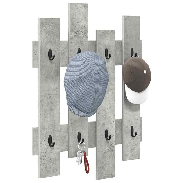 vidaXL Wall-Mounted Coat Rack Concrete Grey 60 x 3 x 82 cm