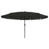 vidaXL Garden Parasol Black 395 x 395 x 245 cm Polyester and Steel