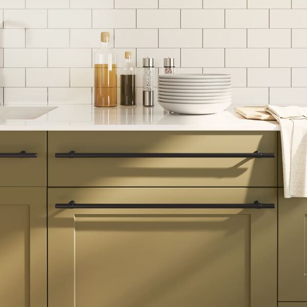 vidaXL Cabinet Handles 20 pcs Black 480 mm Stainless Steel