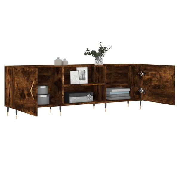 vidaXL TV Cabinet Smoked Oak 150x30x50 cm Engineered Wood
