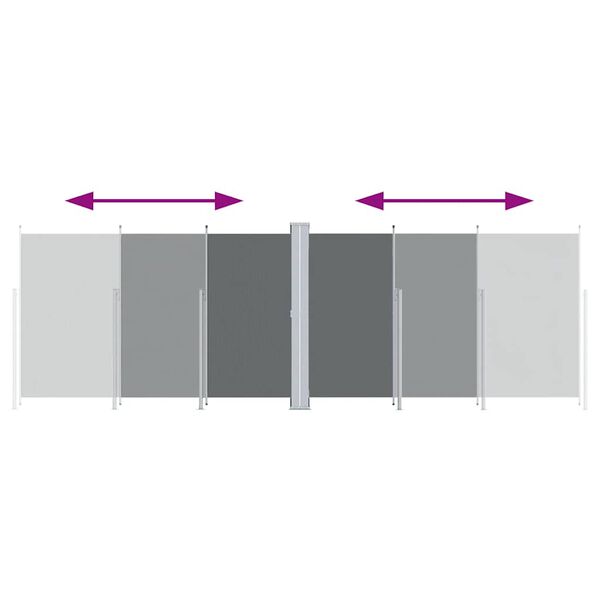 vidaXL Retractable Side Awning Anthracite 220x600 cm