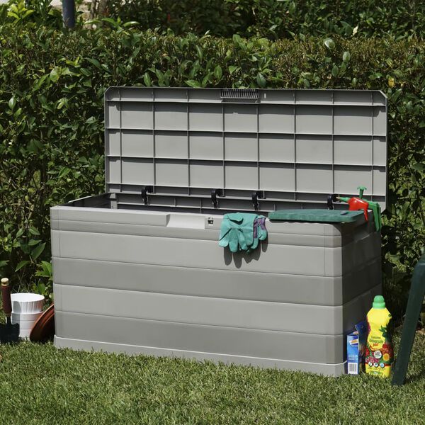 vidaXL Garden Storage Box Grey 117x45x56 cm