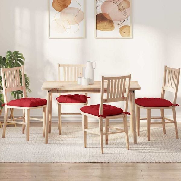 vidaXL Seat Cushions 2 pcs Red 40 x 40 x 6 cm Fabric
