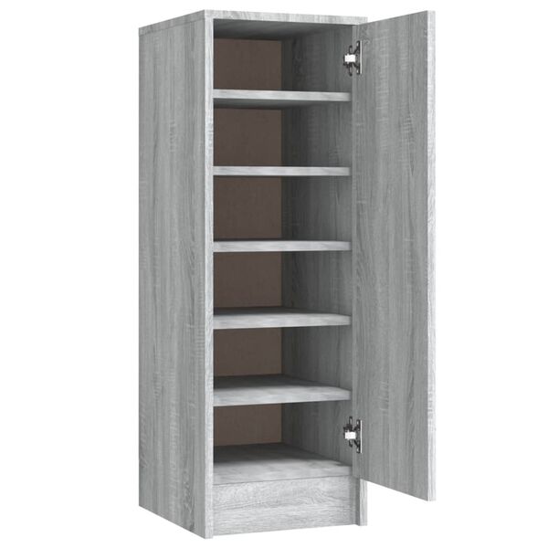 vidaXL Shoe Cabinet Grey Sonoma 32x35x92 cm Engineered Wood
