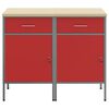 vidaXL Work Cabinet with Drawer 2 pcs Red and Grey 100 x 55 x 85 cm
