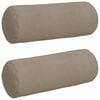 vidaXL Bolster Pillows 2 pcs Taupe Ø 25 x 70 cm Microfibre Fabric