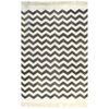 vidaXL Kilim Rug Cotton 160x230 cm with Pattern Black/White