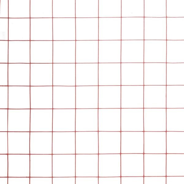 vidaXL Chicken Wire Fence Steel with PVC Coating 10x1 m Red