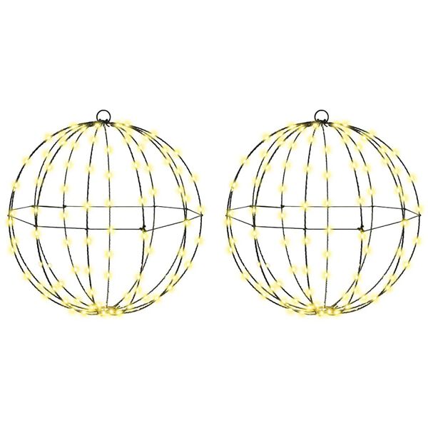 vidaXL Ball with 192 LEDs 2 pcs Warm white 43.5 cm Metal