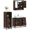vidaXL 3 Piece Bathroom Furniture Set Brown Oak Engineered Wood