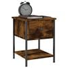 vidaXL Bedside Table Smoked Oak 34x35.5x45 cm Engineered Wood