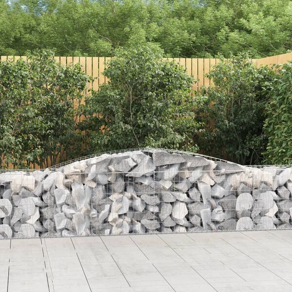 vidaXL Arched Gabion Baskets 25 pcs 400x50x60/80 cm Galvanised Iron