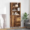 vidaXL Highboard with Drawer 2 pcs Old Wood Engineered Wood and Glass