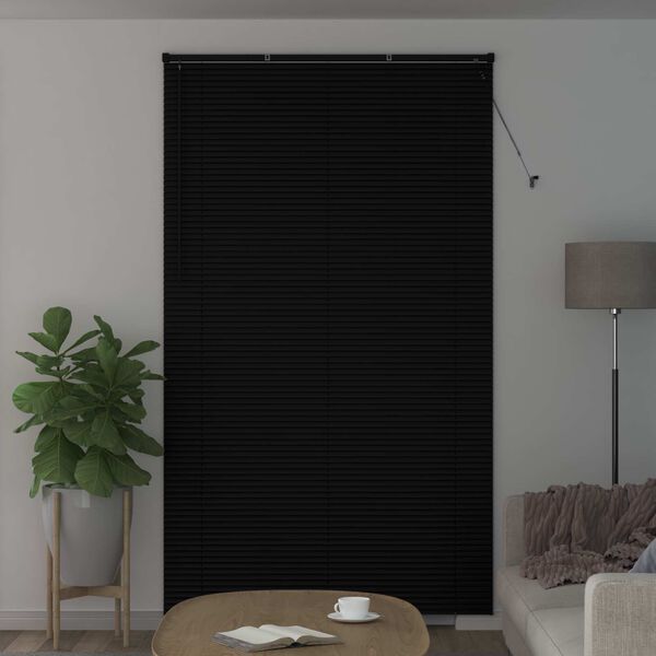 vidaXL Venetian Blind Manual Adjustable Black 213 x 150 cm PVC