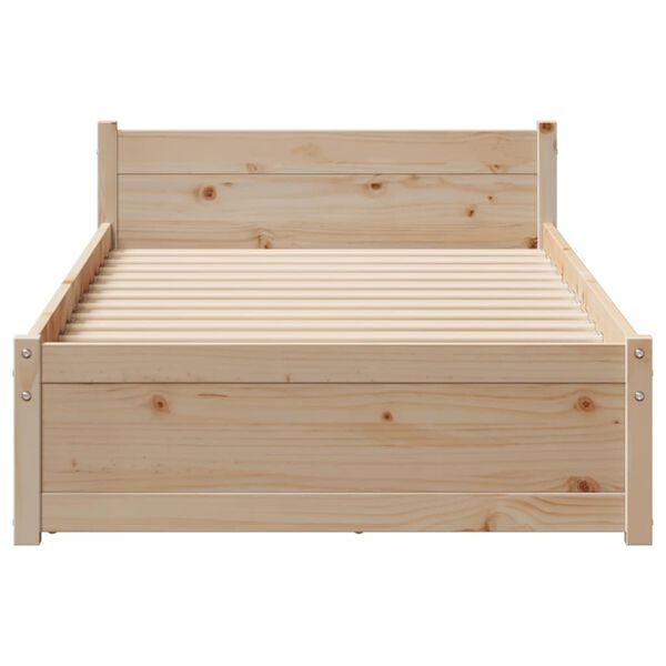 vidaXL Bed Frame without Mattress 90x190 cm Single Solid Wood Pine