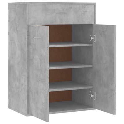 vidaXL Shoe Cabinet Concrete Grey 60x35x84 cm Engineered Wood