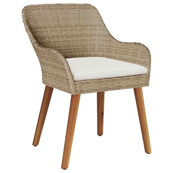vidaXL Garden Chair 2 pcs Beige 55 x 62.5 x 82cm Poly Rattan