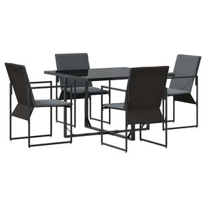 vidaXL Garden Dining Set 5 pcs Black Steel