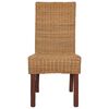 vidaXL Dining Chairs 4 pcs Brown Natural Rattan