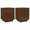 vidaXL Bedside Cabinets with LED Lights 2 pcs Brown Oak Engineered Wood
