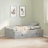 vidaXL Bed Frame with Drawer Concrete Grey 70 x 190 cm Engineered Wood