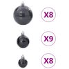 vidaXL Christmas Baubles 100 pcs Black &Oslash;3/4/6 cm