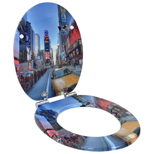 vidaXL Toilet Seat 2 pcs Multicolour 43.8 x 37.8 cm MDF board