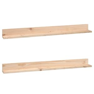 vidaXL Wall Shelves 2 pcs 110x11x9 cm Solid Wood Pine