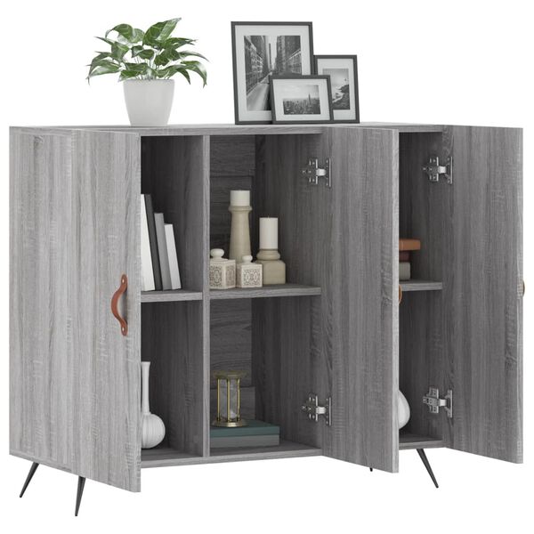 vidaXL Sideboard Grey Sonoma 90x34x80 cm Engineered Wood