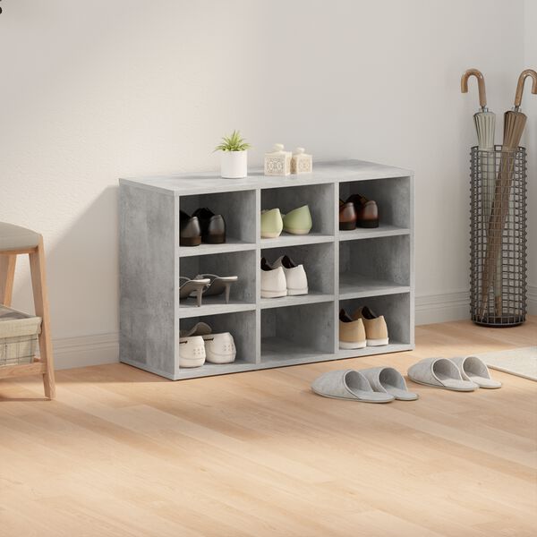 vidaXL Shoe Cabinet Concrete grey 77.5 x 30 x 51 cm Engineered Wood