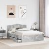 vidaXL Bed Frame with Drawer Concrete Grey 150 x 200 cm Engineer Wood