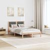 vidaXL Bed Frame with Headboard Dark Grey 135 x 190 cm Solid Pine Wood