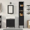 vidaXL Bathroom Furniture Set with Shelf 3 pcs Black Engineered wood