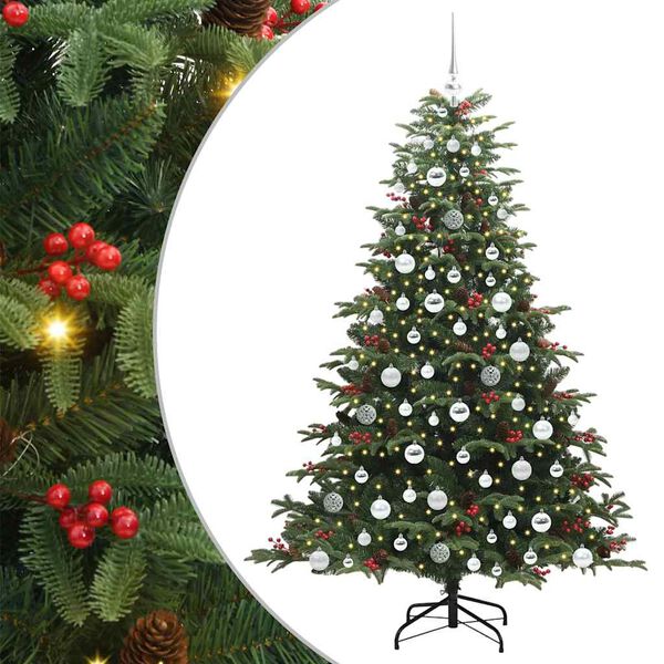vidaXL Artificial Christmas Tree with 300 LEDs with Stand Green 180 cm