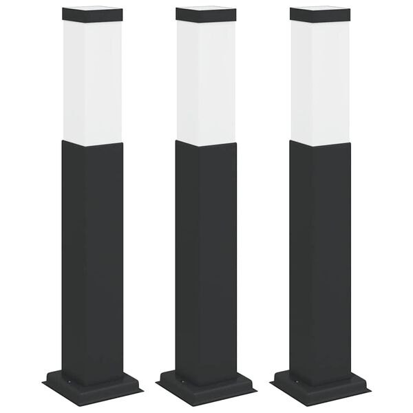 vidaXL Bollard Lights 3 pcs 50 cm Black IP44