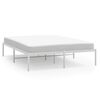 vidaXL Metal Bed Frame without Mattress White 140x200cm