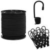 vidaXL Bungee Cords with Hooks 4 mm Black PP and Rubber