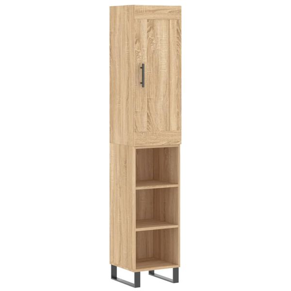 vidaXL Highboard Sonoma Oak 34.5x34x180 cm Engineered Wood