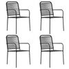 vidaXL Garden Chairs 4 pcs Cotton Rope and Steel Black