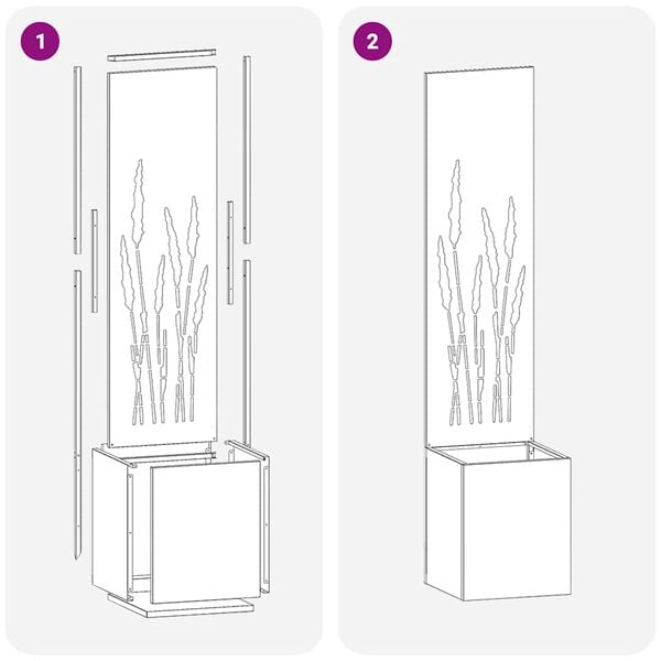 vidaXL Garden Privacy Screen Rusty 32 x 140 cm Weathering Steel