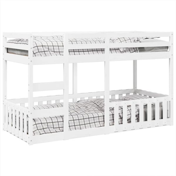 vidaXL Bunk Bed White 90x200 cm Solid Wood Pine