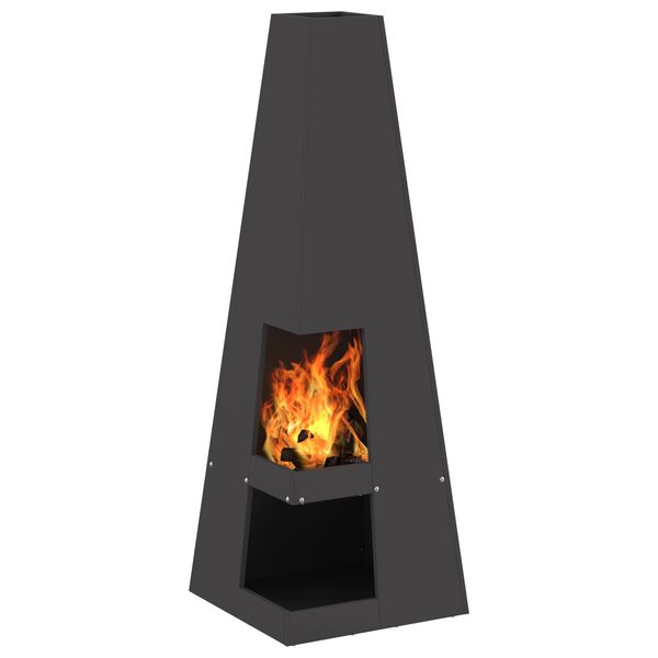 vidaXL Fire Pit Black 35 x 35 x 100 cm Steel