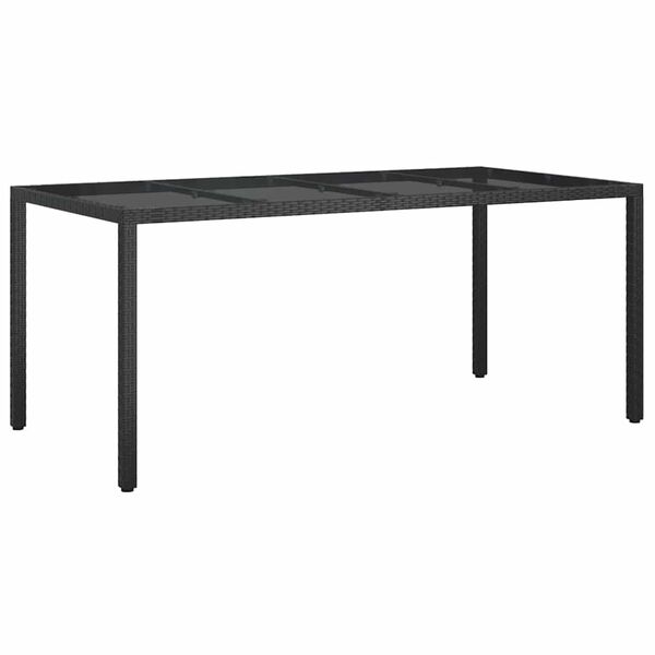 vidaXL Garden Dining Table Black 190 x 90 x 75 cm Poly Rattan