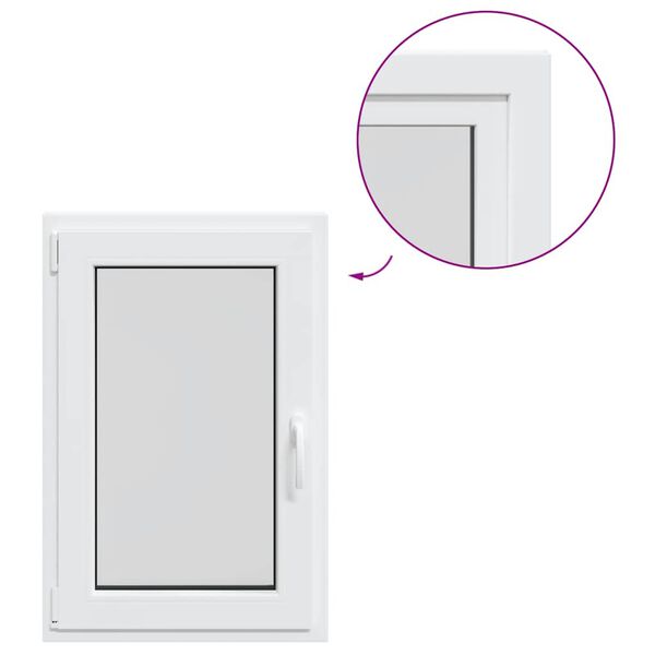 vidaXL Basement Window "RISOR" 60x80 cm Tilt&Turn DIN Left White