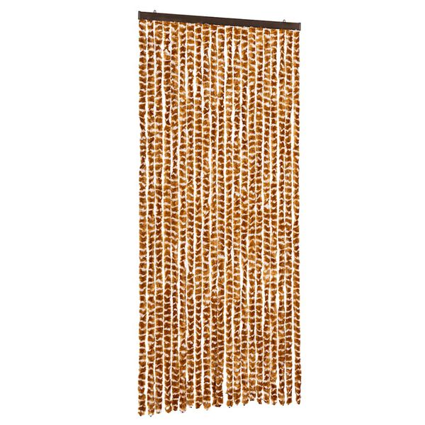 vidaXL Fly Curtain Ochre and White 90x200 cm Chenille