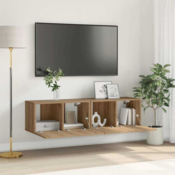 vidaXL TV Cabinet Set 2 pcs Brown 60 x 30 x 30 cm Engineered Wood