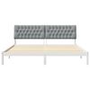 vidaXL Bed Frame with Upholstered Headboard White 200 x 200 cm